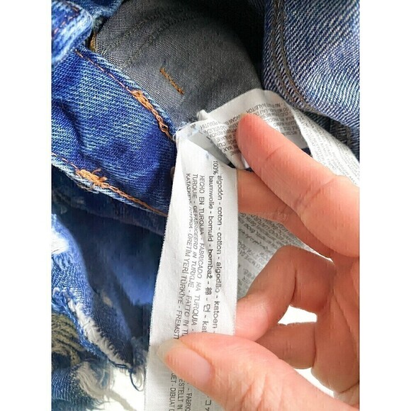 Zara Embroidered Ice Cream Denim Shorts High Rise Button Fly Cut offs US 2 - Picture 9 of 9